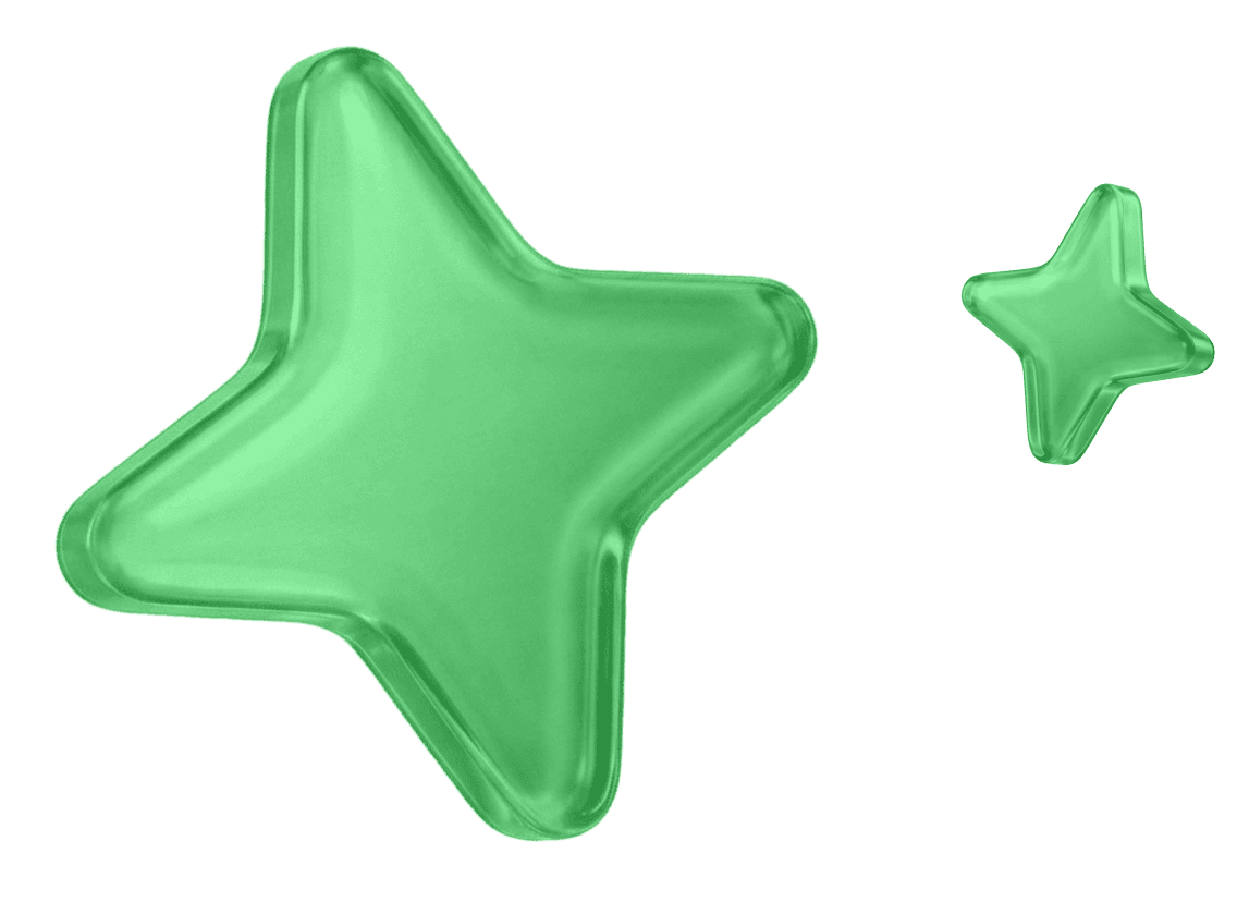 Decorative green stars